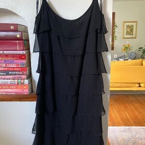 Betsey Johnson Black Ruffled Tiered Dress